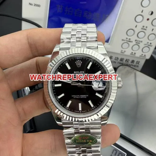 collectible watch ERF factory log Rolexblack dial3235 mechanical front live photo