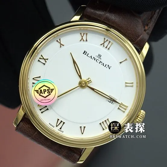 APS factory classic Blancpain1:1replica watch egg white dialleather strap model clasplive photos