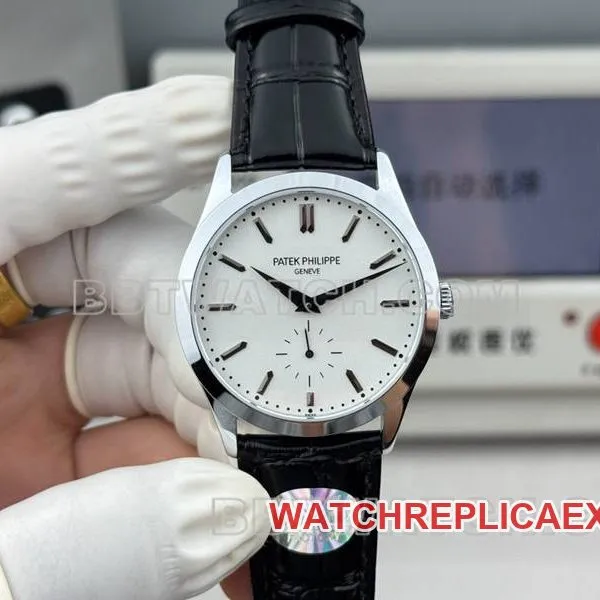 Patek Philippe1:1replica watch SDF factory classic white dial39mmleather strap caseback live photo