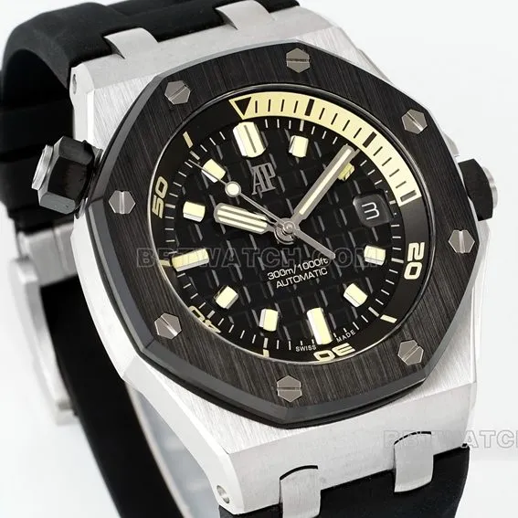 APS factory Audemars PiguetRoyal Oak offshore top-tier 1:1super cloneblack dial rubber model 15720CN.OO.A002CA.01front live photo