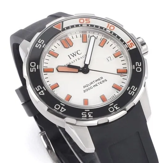 top-tier replicaIWC ocean series orange hour hand black rubber strap watch movement picture