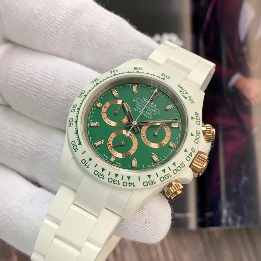 AET factory Rolex men's Daytonachronographtop-tier 1:1high-quality watch green dialceramic model braceletlive photos
