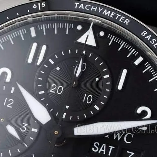 BLSIWC pilot super cloneblack dialchronograph rubber model IW388305side live photo