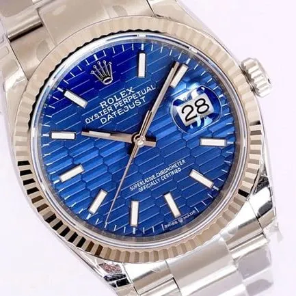 EW Factorytop-tier watch 2021 new Rolex men's blue dialsteel bracelet Oyster Datejust36 series automatic movement watch back cover picture