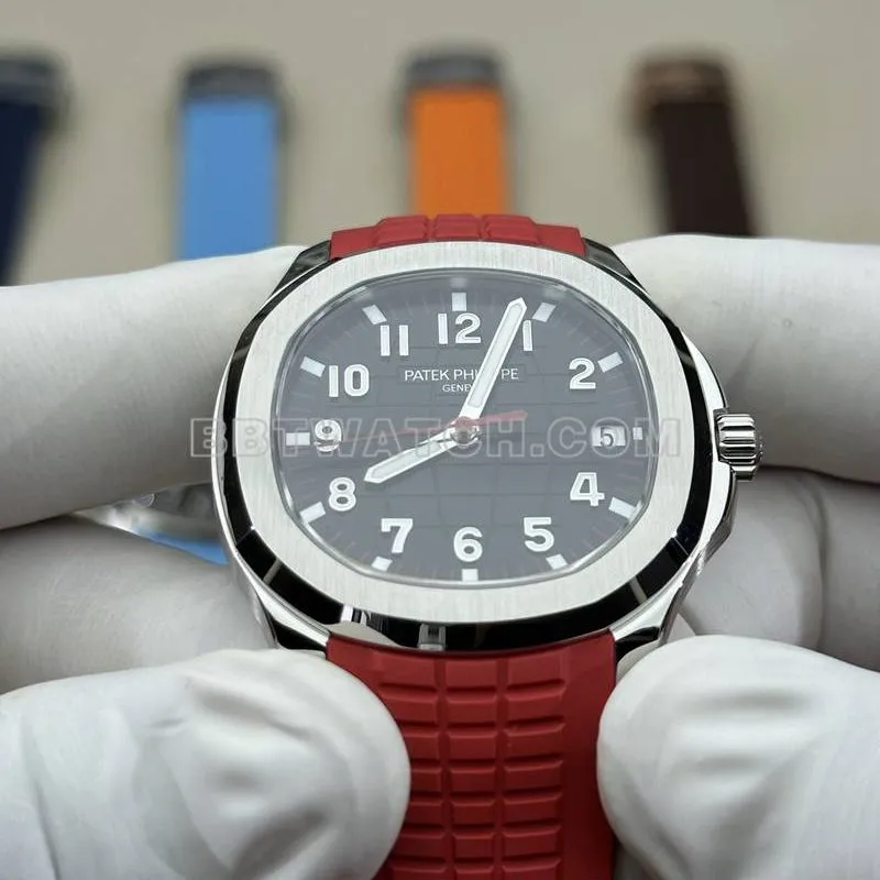 Patek Philippe1:1replica watch BBF factory grenade black dial red rubber model 5167Acaseback live photo