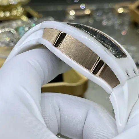 Richard Milletop-tier watch women's black dialrubber strap South African real diamond mechanical watch movement picture