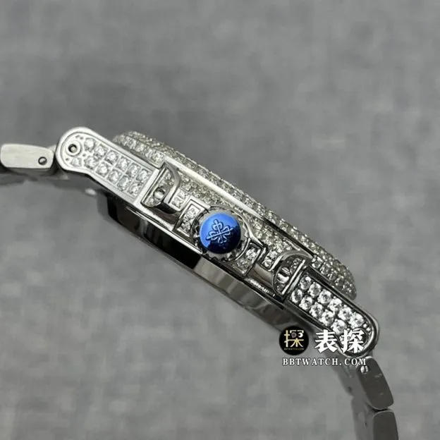 Patek Philippe watch men's Nautilus full diamond steel bracelet model pictures and prices side live photo
