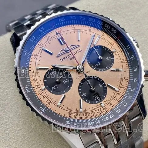 watch BreitlingBLS factory aviation chronograph copper plate steel bracelet model front live photo