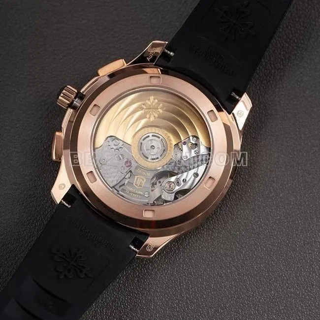 watch PPM factory Patek PhilippeAquanaut mechanical black rubber braceletcaseback live photo