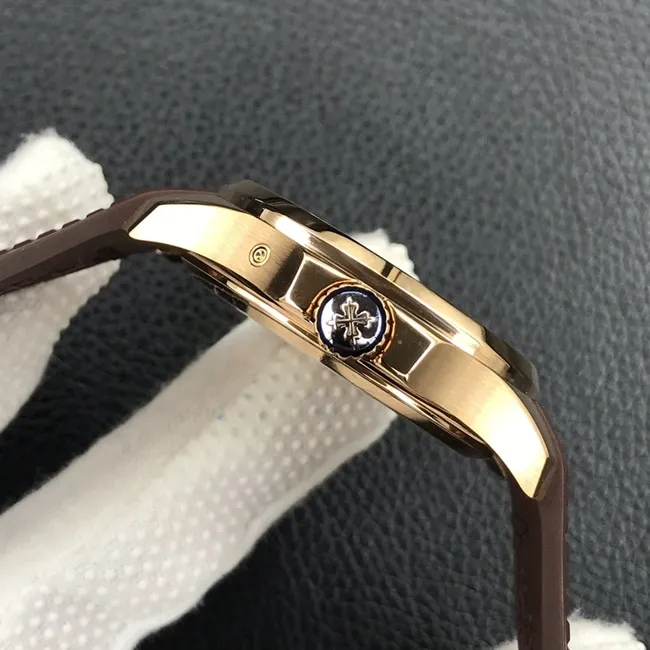 ZF Factorytop-tier watch Patek Philippe men's brown plate and brown belt Aquanaut series watch movement picture