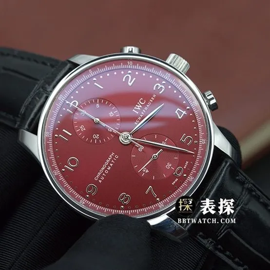 AZ Portugal Universal collectible watches Burgundy Red Panda Plate Belt Model IW371616