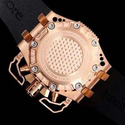 top-tier watch Audemars Piguet44mm men's black dial rubber strapRoyal Oak offshore mechanical watch detail shots