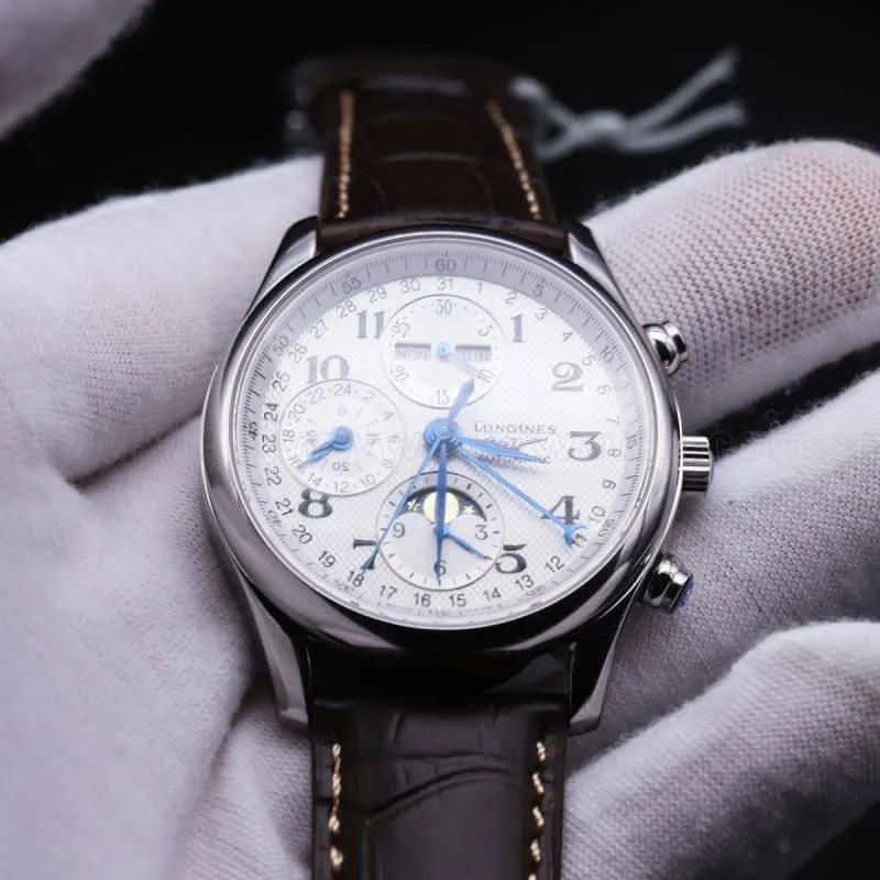 How about the Longines famous moon phase eight-pin multi-function review - front view of elegant and charming watch