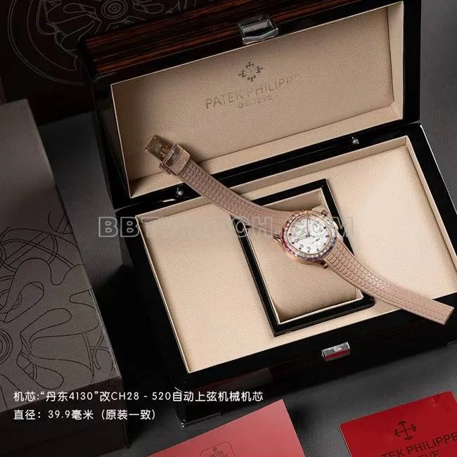 1:1replica watchPPM factoryPatek PhilippeAquanaut mechanical light brown rubber braceletfront live photo