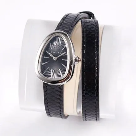 BV Factory Bvlgari Top collectible watches Women's Black Plate Black Strap Quartz Serpenti Series Watch Side View