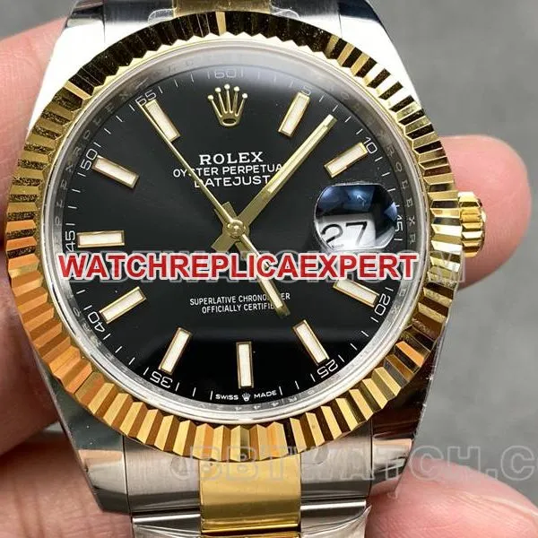 Rolex collectible Watches ARF Factory Log 41mm Black Plate 3235 Intergold Steel Strap Models Side by Side Actual Pictures