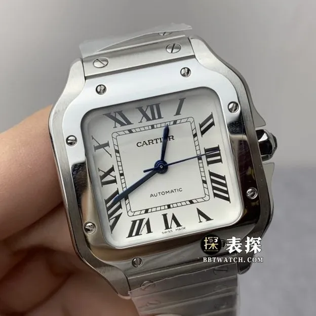 GF FactoryCartier Santos top-tier watch ladies silver white dialsteel bracelet model pictures and prices side live photo
