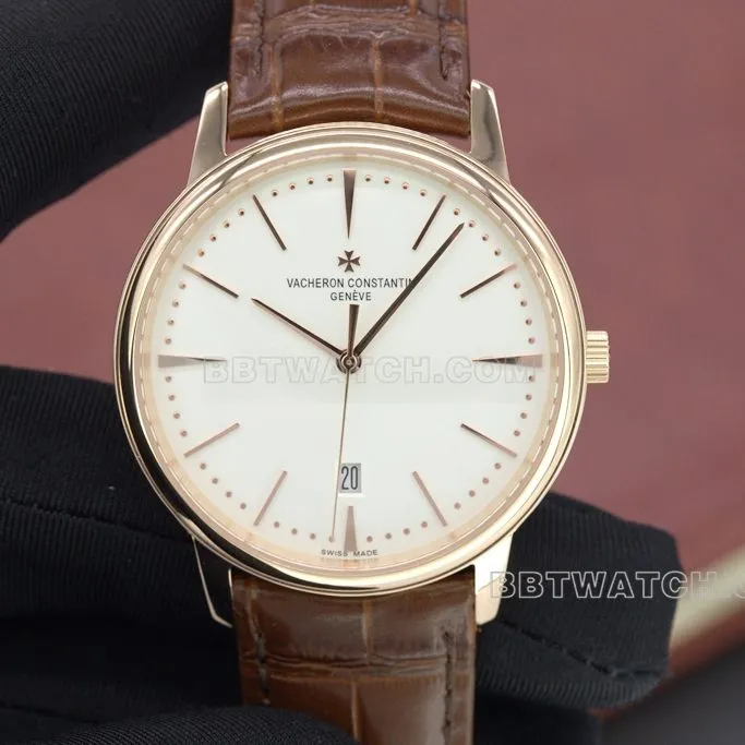 MKS Vacheron Constantin Heritage Top collectible watches open mold rose gold white dial buckle