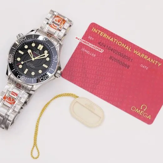 OR factory top-tier watch Omega men's black dialsteel bracelet42mmSeamaster300m watch movement picture
