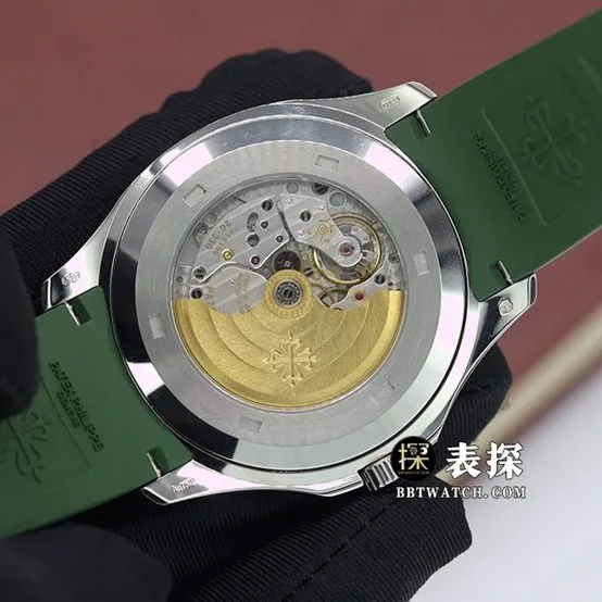3K FactoryAQUANAUTPatek Philippe1:1replica watch khaki green embossed disc rubber model 5168G-010clasplive photos