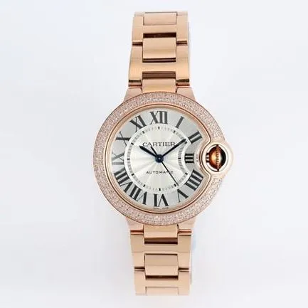 V6 factory top-tier watch Cartier blue balloon series ladies white dialsteel braceletautomatic movement watch clasp picture