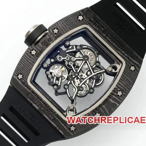APSRichard Mille1:1super carbon fiber case black rubber model RM055side live photo
