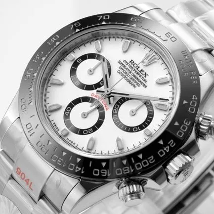 top-tier replicaRolex men's white dialsteel bracelet universe Daytona fully automatic movement watch front view