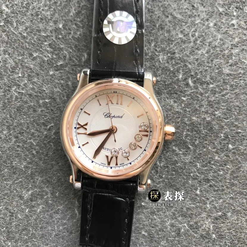 TWF factory Chopard women's five-bead happy diamond watch women's white dialleather strap model pictures and prices clasplive photos