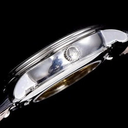 OM FactoryBlancpaintop-tier watch new V3 upgraded villeret classic 6654 men's gray plate black belt watch side view
