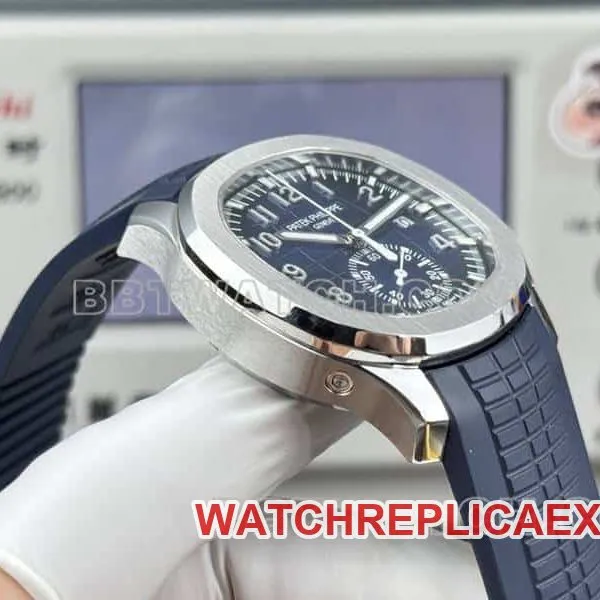 top-tier watch Patek PhilippeP1 factory grenade blue dial mechanical blue rubber model 5968clasplive photos