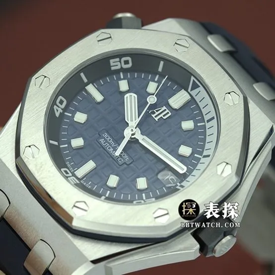 ZFAudemars Piguet men's Royal Oak offshore top-tier watch sea blue dial rubber model 15720ST.OO.A027CA.01caseback live photo
