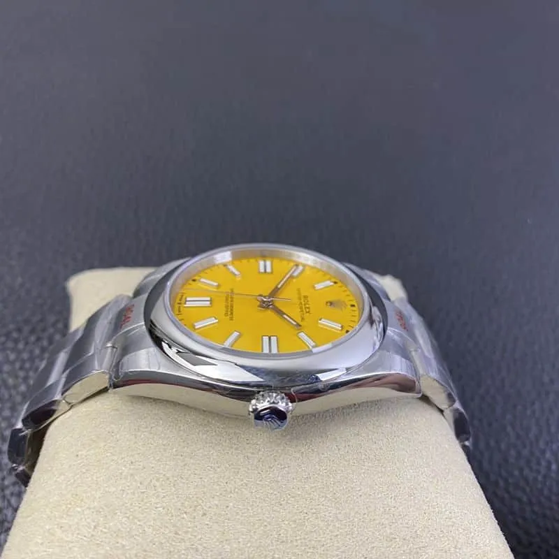 Rolex2020 new watch Oyster Perpetual yellow plate 3230movement back cover picture