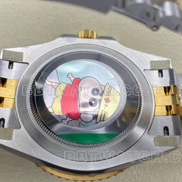 Rolextop-tier watch ARF FactoryGMT-MasterGMTblack dial3285 gold steel bracelet side live photo