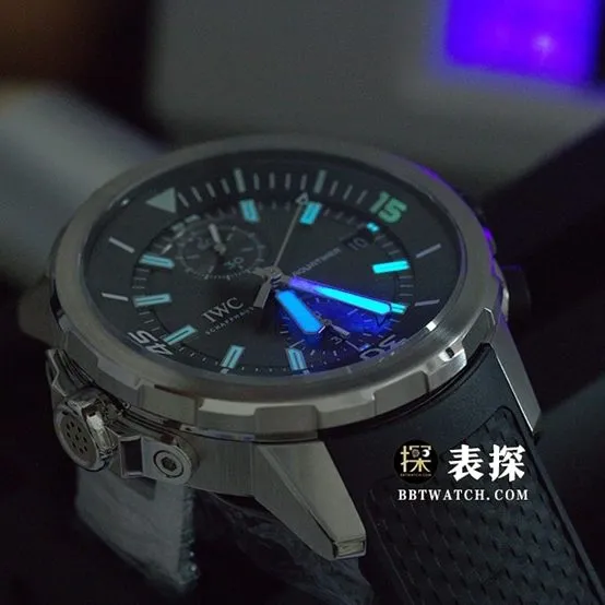 BT factory marine timepiece IWC1:1replica watch lume gray panda dial rubber model IW379506clasplive photos