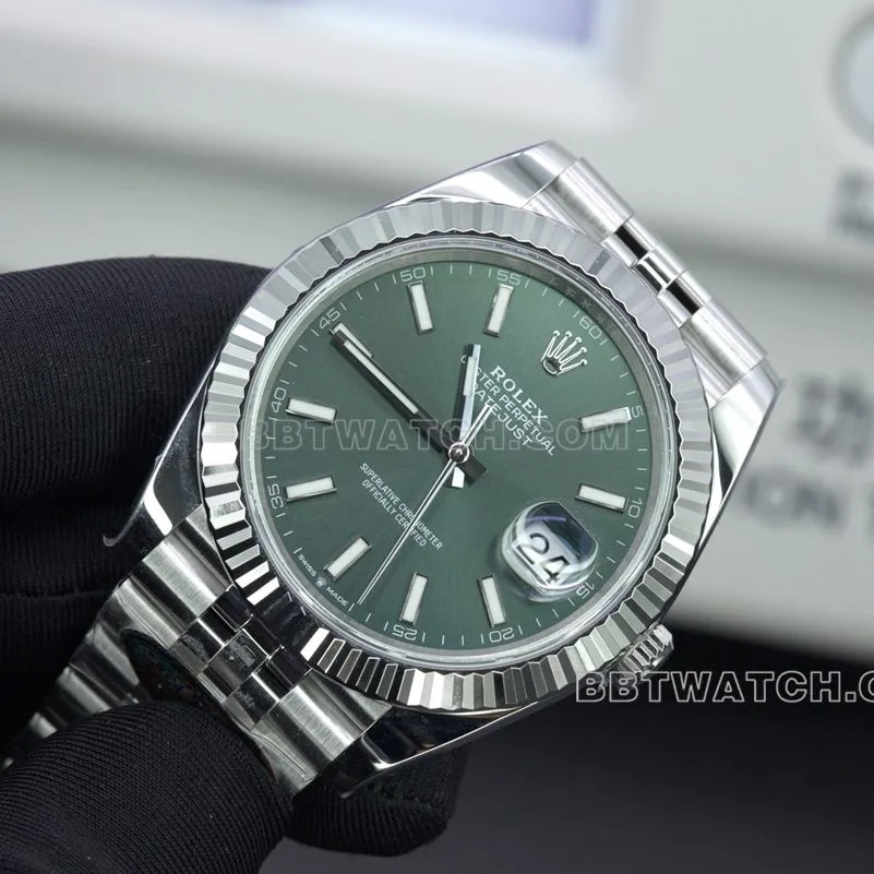 Rolex1:1 Watch Factory C Log 41green Dial Back