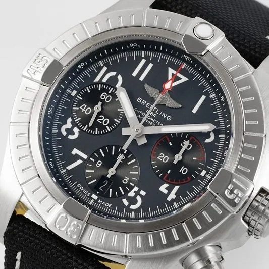 BLS factory Breitling Avengers top-tier watch B01chronograph2024 latest style black dial nylon bracelet back through 5
