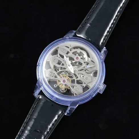 top-tier Girard-Perregaux top-tier Golden Bridge series fully automatic movement men's gray plate black belt tourbillon watch clasp picture
