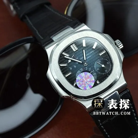 GR factory Patek Philippe sporty elegant 5712top-tier 1:1high-quality watch men's black dialleather strap model pictures and prices front live photo