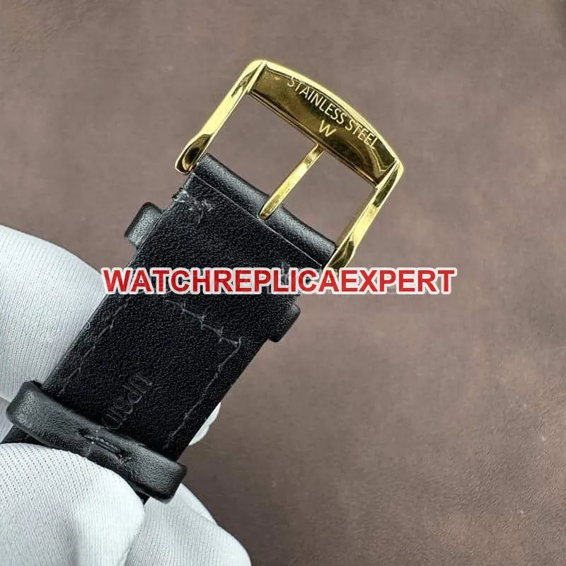 AF FactoryLongines Concas 1:1super gradient red plate yellow goldleather strap caseback live photo