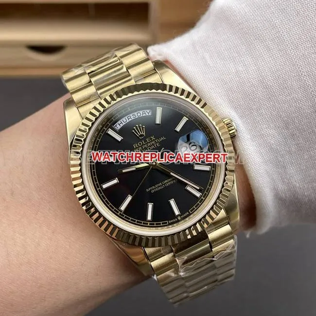 top-tier watch CBD factory black dialRolexDay-Dateyellow gold3255 mechanical front live photo