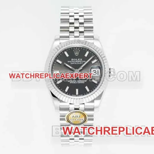 ARF FactoryRolex log super cloneblack dial stick hour markers 31mm five grid link 278274side live photo