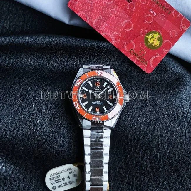 VS Factory1:1replica watch Seamaster 600m black dial orange bezel steel braceletfront live photo