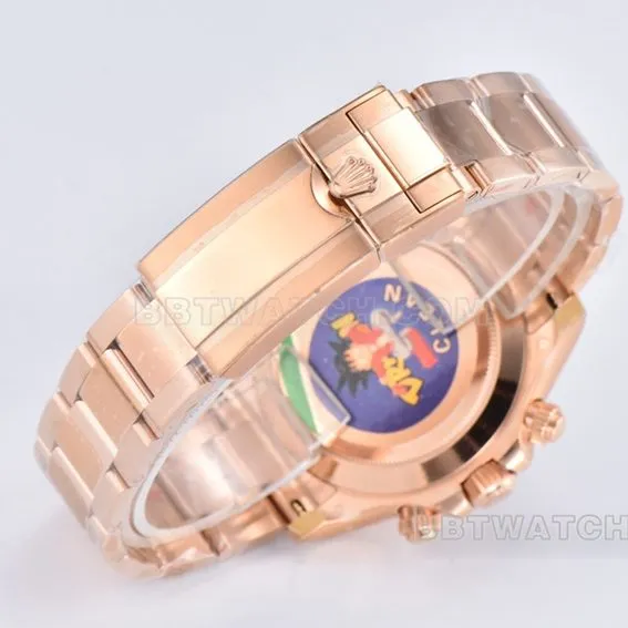 C factory Rolex Daytona top pink brown disk rose gold steel strap models m116505-0013 front real picture