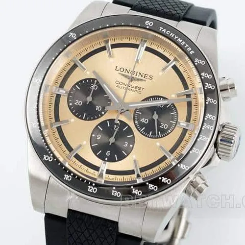 AF Longines Concas champagne dial rubber model L3.835.4.32.9front live photo