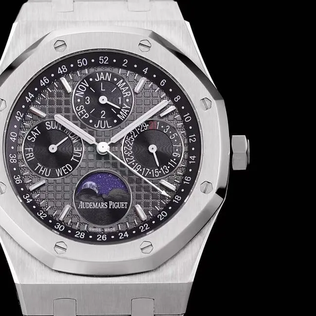 Audemars Piguetreplica watch Royal Oak series automatic movement men's gray plate steel bracelet watch clasp picture