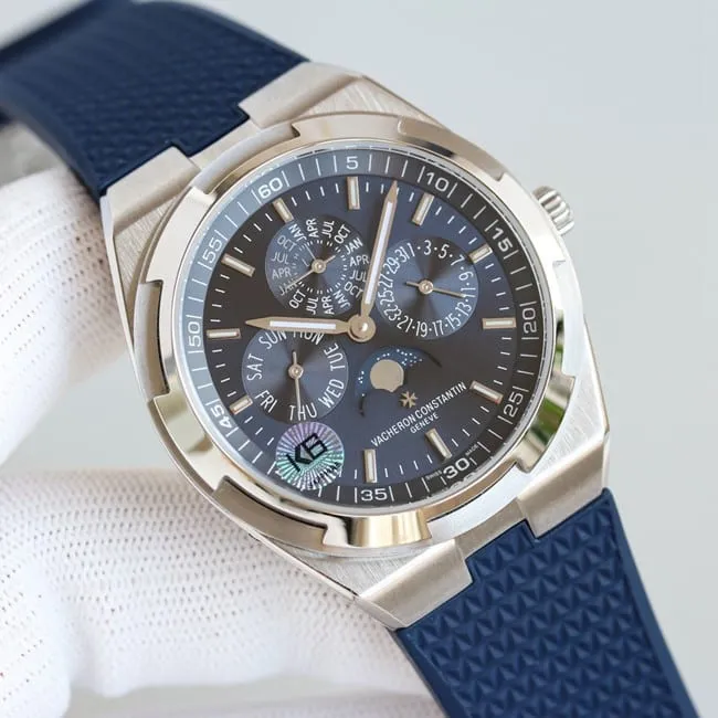 top-tier replicaVacheron Constantin series silver steel case perpetual calendar multifunctional watch movement picture