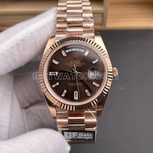 collectible watch QF factory RolexDay-Date coffee plate rose gold40mmbraceletlive photos