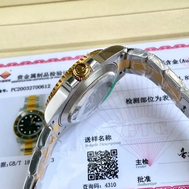 top-tier real gold replicaRolexSubmariner series classic gold ghost 18Kyellow goldlume watch movement picture