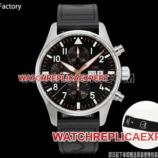 top-tier watch pilot TWS factory IWC black dial rubber model front live photo