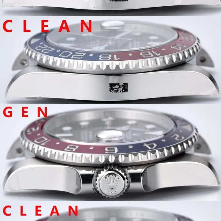 C factory GMT-MasterPepsi bezel genuine and fake comparison evaluation Rolextop-tier watch time scale comparison chart